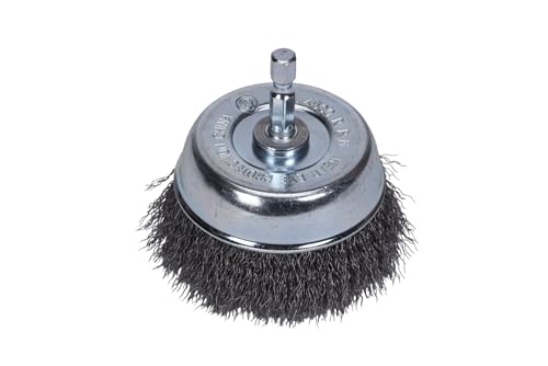 Century Drill & Tool 76223 Drill Cup Wire Brush, 2-3/4" Fine & Crimped | 1/4" shank, 0." wire diameter, cuts steel & metal, heat and rust resistant coating - size: 2-3/4-Inch Fine