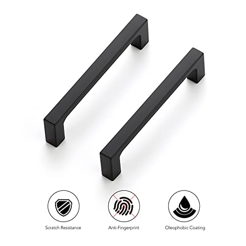 Ravinte Matte Black Kitchen Cabinet Handles 4 Inch Pulls 5 Pack - color: Matte Black, size: 4 Inches Hole Center