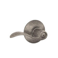 SCHLAGE Accent Lever Bed and Bath Lock in Distressed Nickel - color: Distressed Nickel, size: Standard
