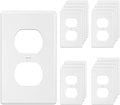 1-Gang Duplex Outlet Wall Plate Cover for Electrical outlets Unbreakable Polycarbonate Thermoplastic Outlet Cover Plate Receptacle Cover, Light Switch Cover, White, 20 Pack - color: 1-Gang Duplex, size: 20 Pack