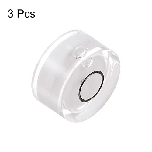 HARFINGTON 3pcs Round Bubble Level 12x6mm Mini Circular Bullseye Spirit Levels for Leveling Camera Tripod Telescope Workshop Turntable Pictures Frame, White - color: White (Black Circle), size: 12x6mm