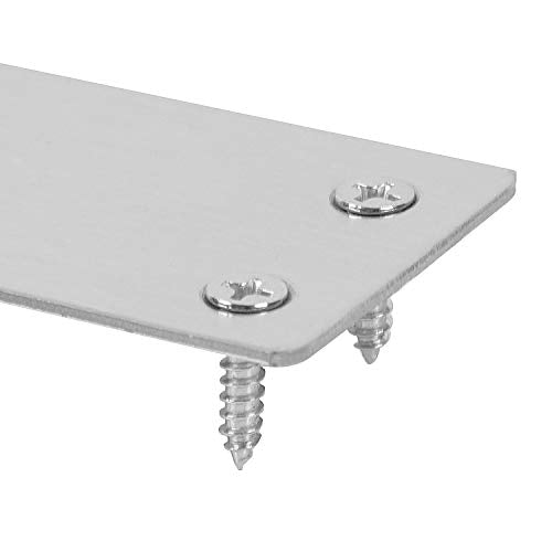 KEILEOHO 40 PCS 2.4 x 1.5 Inch Flat Stainless Steel Straight Mending Plates, Metal Brackets for Wood Furniture Repair, Straight Brace Brackets Connector Fixing Joint with 160 PCS Screws