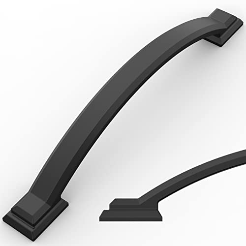 Amerdeco 10 Pack Matte Black Cabinet Pulls 6.3" - color: Matte Black, size: 6.3" hole center