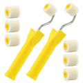 0.98 Inch 8 Pack Mini Paint Rollers with 2 Handles, Small Roller Paint Brush, Reusable Corner Touch-Up Tools for Trim, Edges, Window Frames, Cabinets & Home DIY Projects