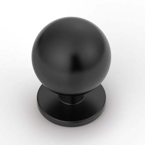 Asidrama 2 Pack Matte Black Cabinet Knobs Heavy-Duty Solid Kitchen Cabinet Pulls Drawer Black Hardware for Bathrooms Cabinets - color: Matte Black, style: 2 Pack
