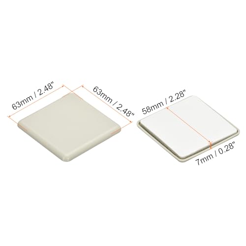 uxcell Furniture Sliders, 4Pcs 2 1/2" - Plastic Self-Adhesive Square Sliding Pads, Chair Glides for Carpeted Tile Vinyl Hardwood Floors (Grey) - size: 2 1/2"