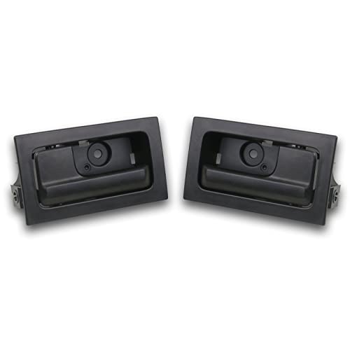 TQPONLY Interior Door Handle Front/Rear Left Driver& Right Passenger Side (Black) Compatible with 2009-2014 Ford F150 Replaces 9L3Z-1522601-AC 9L3Z-1522600-AC - color: Black Lever with Textured Black, style: 1 Pair
