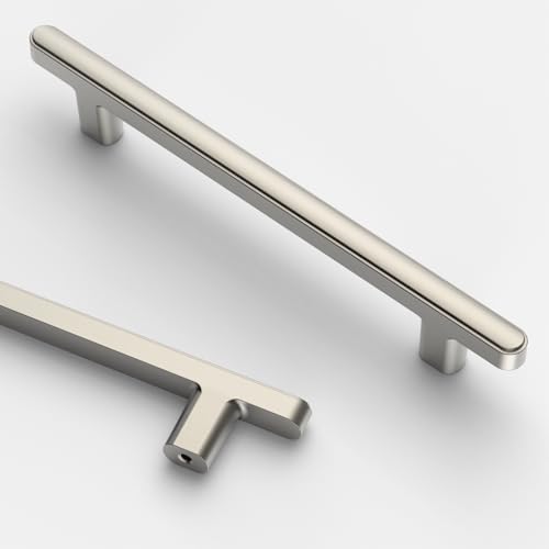 Asidrama 10 Pack 5 Inch(128mm) Brushed Satin Nickel Kitchen Cabinet Handles, Cabinet Pulls Kitchen Cabinet Hardware for Cupboard Drawer Pulls - color: Brushed Satin Nickel, size: 5" Hole Center, style: 10 Pack