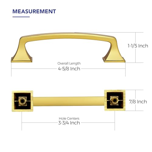 30 Pack Kitchen Cabinet Handles 3-3/4 Inch Hole Center Gold Cabinet Pulls - color: Gold, size: 3-3/4 Inch Hole Centers