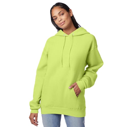Hanes Men's Hoodie - EcoSmart Fleece Hooded Sweatshirt for Men & Women - Midweight Fleece - Big & Tall Available - color: Safety Green, size: XX-Large