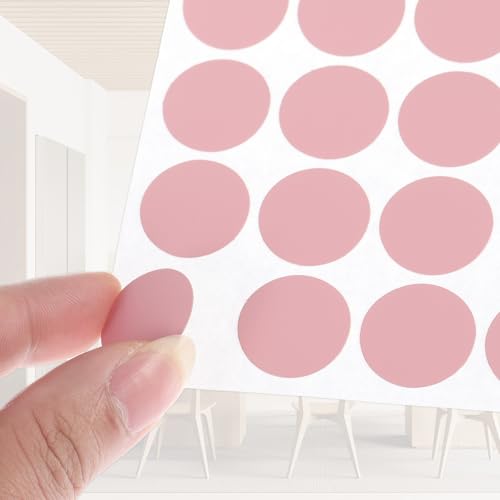 PATIKIL 270 Pieces Screw Hole Stickers, 5 Sheet Self-Adhesive Waterproof PVC Wood Grain Sticker for Screw Holes Wall Cabinets Desk Repairing, Pink, 21mm/0.83 Inch - color: Pink