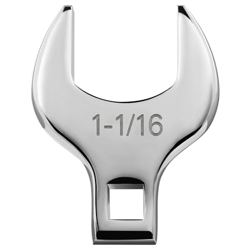 1/2'' Full Polish Drive Jumbo Crowfoot Wrench, Open End Wrench, SAE, 1-1/16'', CR-V Steel, Tools for Mechanics Maintenance or Repairs, Access Fasteners in Tight Spaces Work Hard-To-Reach Areas - size: SAE-1-1/16"