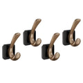 4 Pack Adhesive Wall Hooks for Hanging 22LB Heavy Duty, Wood Grain Waterproof Hooks for Coat Hat Tote Bag & Home Organization (4, Black) - color: Black