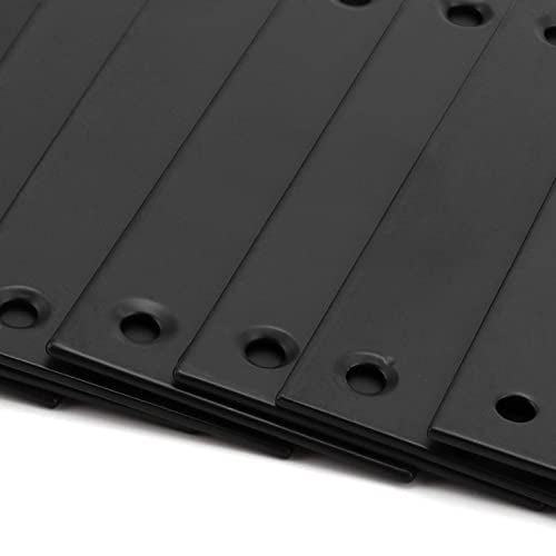10 Pack 4" x 2" Stainless Steel Mending Plates Black, 2mm Thick Heavy Duty Flat Straight Brace Brackets with 60 Screws, Bracket Repair Plates, Fixing Joining Plates for Furniture - size: 10 Pack 4x2 Inch