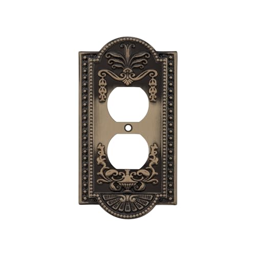 Nostalgic Warehouse Meadows Light Switch Cover Plate - color: Antique Brass, size: Outlet