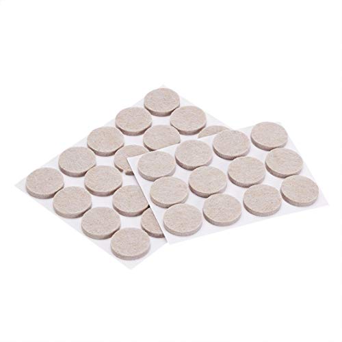 Amazon Basics Round Self Adhesive Felt Furniture Pads, Floor Protectors, Anti Scratch, 1 inch, 32 Count, Beige