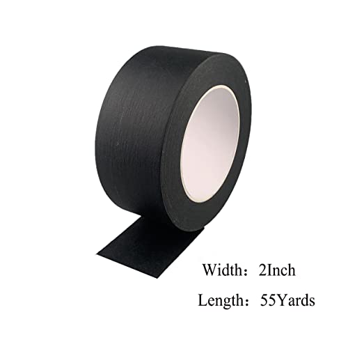 2 Inch Black Wide Masking Tape, 2 Inch X 55 Yard - color: Black, size: 2 Inch X 55 Yard