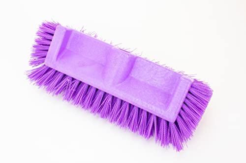 SPARTA Multi-Level Tile Scrub Brush 12" Wide Brush Head, Heavy-Duty Tile Cleaning Brush with End Bristles for Commercial Tiles, Tubs and Floor, Plastic, 12 Inches, Purple - color: Purple