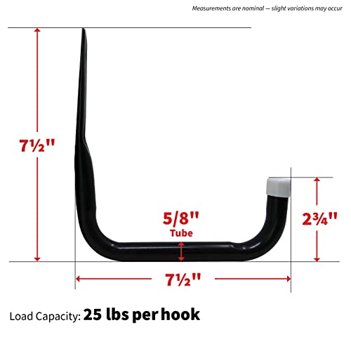 Shepherd Hardware 8090E Heavy Duty Steel Garage Storage/Large Utility Hooks, 4 Pack,Black - color: Black, size: 7.5"
