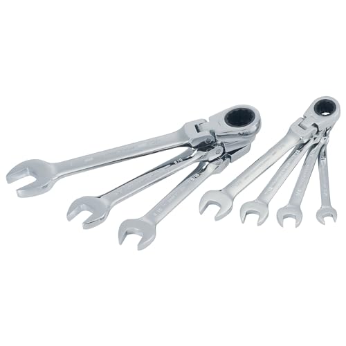CRAFTSMAN 7-Piece SAE Flex Reversible 72-tooth Ratchet Set, Chrome Finish (CMMT87010)