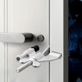 Silvery Adjustable Heavy Duty Portable Door Lock,No Drill - color: Silvery