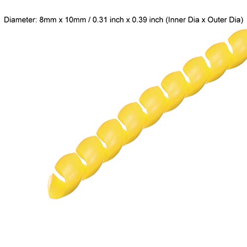 uxcell Flexible Spiral Tube Wrap Cable Management Sleeve 8mm X 10mm Computer Wire Manage Cord 2 Meters Length Yellow - color: Yellow