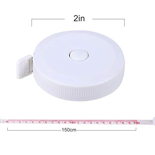 12 Pack Soft Retractable Measuring Tape - Tape Measure for Body Measuring Metric Tape Measure Double Scale for Body Fabric Sewing Tailor Cloth Knitting Home Craft Measurements - color: 12 Pack White