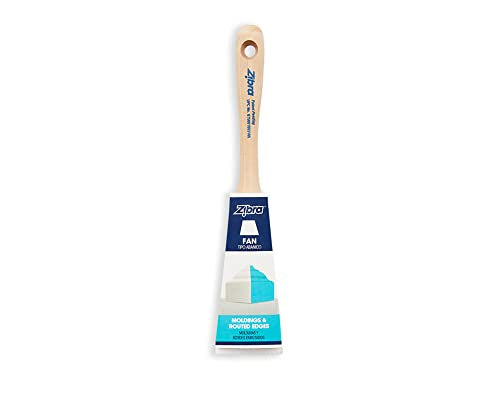 Zibra Fan Paint Brush for Painting Molding, Routed Edges, Flat Surfaces, and Furniture, White, 1.25-inch - size: 1.25 in, style: Fan Brush