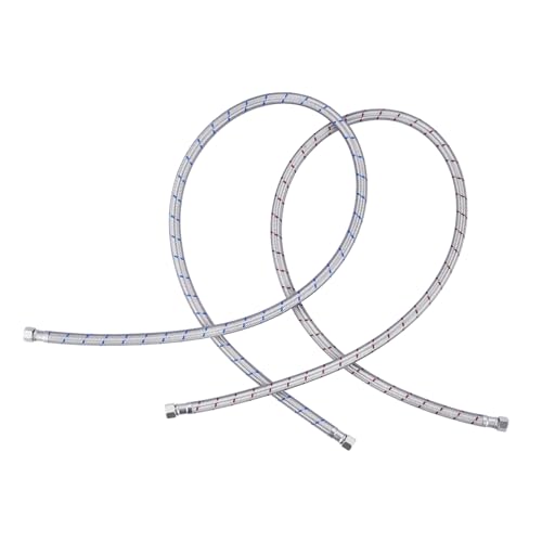 ALEASHA 48” Length Faucet Supply Lines,Flexible Faucet Hose Connector 3/8" to 3/8" Female Compression Thread Stainless Steel Braided Bathroom Kitchen Faucet Extension Water Supply Line,2Pcs - size: 48 Inch