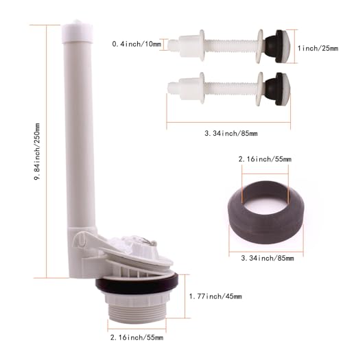 2-Inch Toilet Flush Valve Replacement Kit with Gasket and Bolts Compatible with American Standard 738461-0070A Two-Piece Toilet