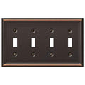 Amerelle 149T4DB Chelsea Wallplate, 4 Toggle, Steel, Aged Bronze, 1-Pack - color: Aged Bronze, size: 4 Toggle