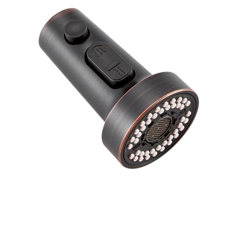 TIORIY Kitchen Faucet Head Replacement with 15 Adapters, 3 Modes Kitchen Faucet Spray Head Replacement, Pull Out Kitchen Faucet Sprayer Head Nozzle, Oil Rubbed Bronze, Plastic - color: Oil Rubbed Bronze, style: Blade Spray