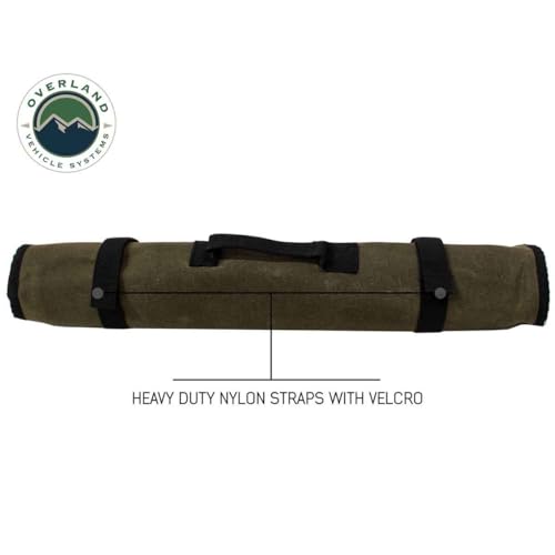 Overland Vehicle Systems Rolled Socket Organizer Storage Bag - #16 Premium Waxed Canvas - Storage for 50 sockets and 10 extra storage pockets for Ratchets