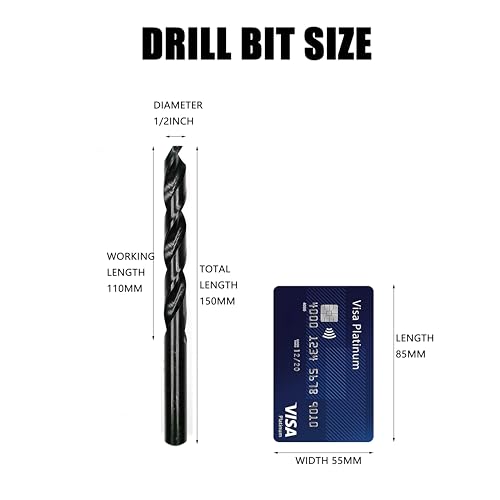 1/2inch HSS M35 Cobalt Twist Drill Bits for Metal - size: 1/2inch (5pcs)