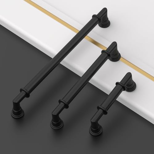 Asidrama 10 Pack 4 Inch(102mm) Matte Black Cabinet Pulls Heavy-Duty Solid Kitchen Cabinet Handles Black Drawer Hardware for Bathrooms Cabinets - color: Matte Black, size: 4" Hole Center