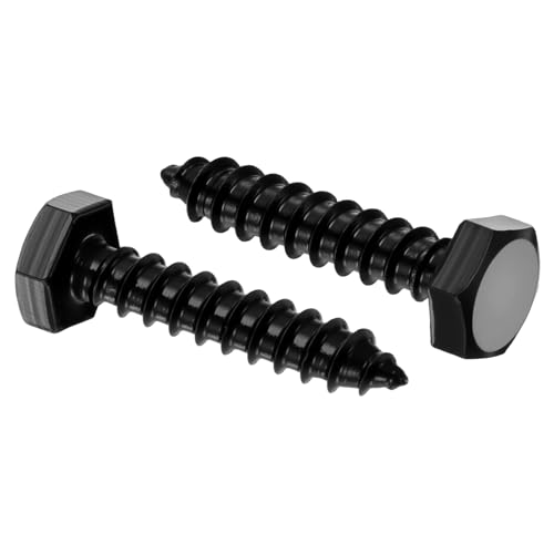 25 Pcs Hex Head Lag Screws 1/4" x1-1/4 SS 18-8 (304) Lag Bolts - color: Black, size: 1/4"x1-1/4"
