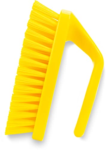 SPARTA Scrub Brush with Iron Shaped Handle and Stiff Bristles, Heavy Duty Scrubber Brush for Kitchen, Bathroom, Shower, Tile, Sink, Carpet and Bakepans, Polypropylene, 6 Inches, Yellow - color: Yellow, size: 6 Inches (Pack of 1)