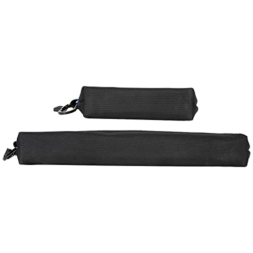Klein Tools 55559 Stand-Up Zipper Bag Tool Pouch with Carabiners, 7-Inch Blue and 14-Inch Gray Utility Bags with Reinforced Bottom, 2-Pack