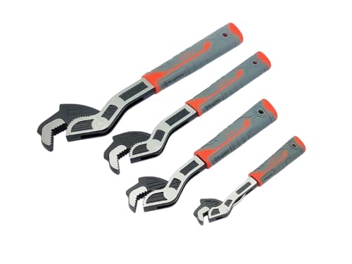 BUYOHLIC 6'',8'',10'' & 12'' Inches Self Adjusting Locking Wrench Multifunctional Universal Adjustable Pipe Wrench Plumbers Wrench (Set of all Size) - size: 6'',8'',10'' & 12'' Inches