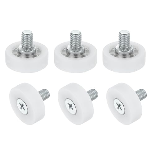 uxcell 6Pcs 22mm Drawer Rollers,M6x0.35 Thread Plastic Positioning Pulley | Flat Surface Small Drawer Pulley Bearing Replacement Wheel for Furniture Parts Cabinet Cupboard Slides - size: 22mm M6 x 0.35"