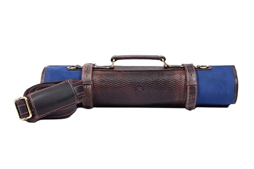 Leather Knife Roll Storage Bag, Elastic and Expandable 10 Pockets, Adjustable/Detachable Shoulder Strap, Travel-Friendly Chef Knife Case (Detroit, Canvas) - color: Detroit