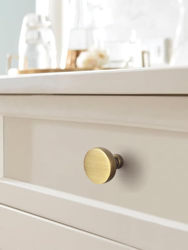 Goo-Ki Brushed Bronze Cabinet Knobs Zinc Alloy Kitchen Cabinet Hardware - 6 Pack Brass Bronze Single Hole/Screw Drawer Pulls Solid Cabinet Handles - color: Brushed Bronze, size: 1.2 Inches