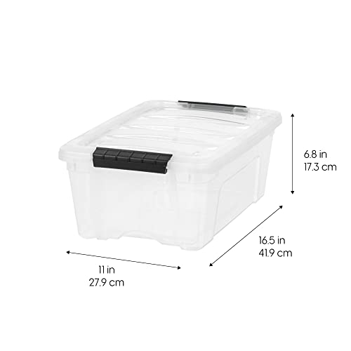 IRIS USA 6-Pack 13 Quart Storage Bins with Lids, Clear - color: Clear, size: 13 Qt, style: 6 Pack