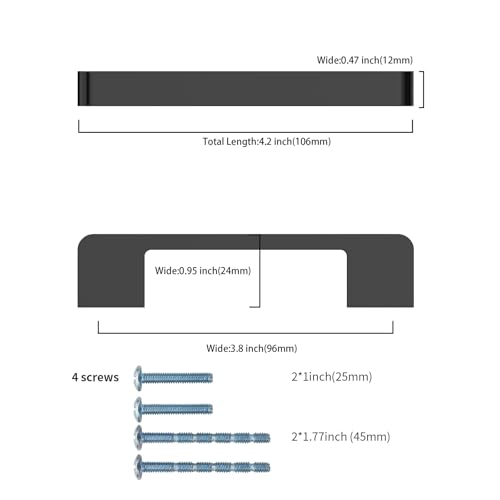 Matte Black Cabinet Pulls and Handles, 3.75 Inch, 10 Pack - color: Matte Black, size: 3.75"/96MM Hole Center