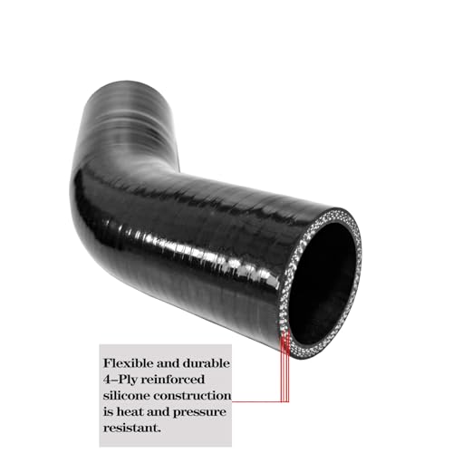 ID 3 inch 45 Degree Silicone Elbow Coupler Hose 4" Leg Length - color: Black 45, size: ID: 3" (76mm)