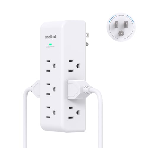 Surge Protector Outlet Extender Rotating Plug, 9 AC Multi Plug Wall Outlet - color: White, size: 9AC, 1 Pack