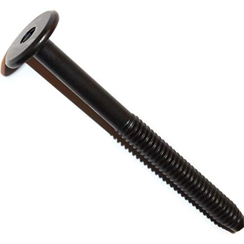 Hard to Find Fastener Black Joint Connector Bolts, Flat Hex Head Bolts for Furniture Construction, Cabinetry, Architecture, Home Improvement, DIY, 1/4"-20 x 2.75", Pack of 8
