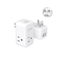 TROND Multi Plug Outlet Extender 2 Pack with 3 Way Outlet Splitter and USB - color: White, size: 3 Prong-2 Pack