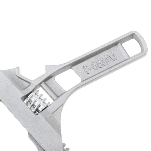 Stubby Adjustable Wrench, Large Opening Wrench Spanner, Aluminum Alloy Wide Jaw Spanner Repair Tool for Bathroom Washbasin Tube Plumbing Automotive