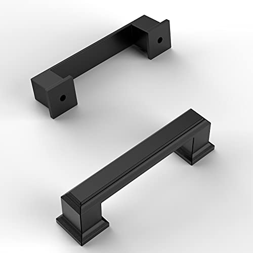 Amerdeco 10 Pack Matte Black Cabinet Pulls 3 Inch(76mm) Hole Center Kitchen Cabinet Handles Cabinet Hardware for Bathroom Drawer Pulls ZH0001 | Cabient Hardware Kitchen Cabinet Handles for Bathroom Drawer Pulls Dresser Pulls ZH0001 - color: Matte Black, s
